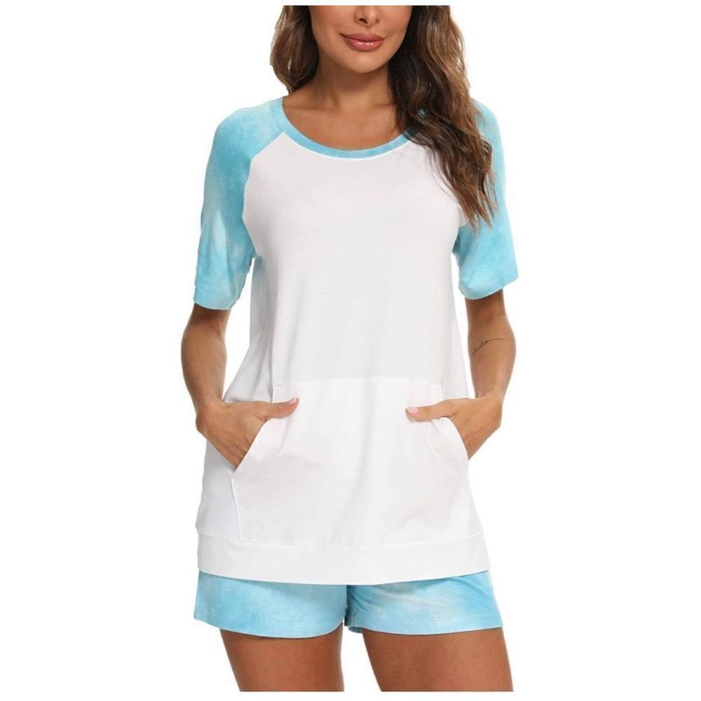 NWT Womens TikTik Tie Dye Sleeve Luxe Pocket Front Shirt - Sz L
